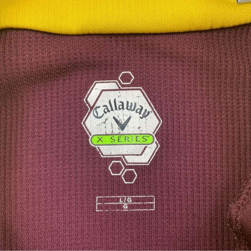 Callaway 1/4 Zip Pullover Mens Large Golf Performance Maroon‎ Activewear Wicking - Picture 2 of 7